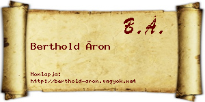 Berthold Áron névjegykártya