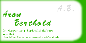 aron berthold business card